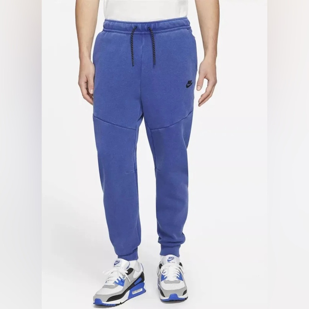 Nike Tech Fleece Joggers Pants Cuffed 
Washed Royal Blue Large